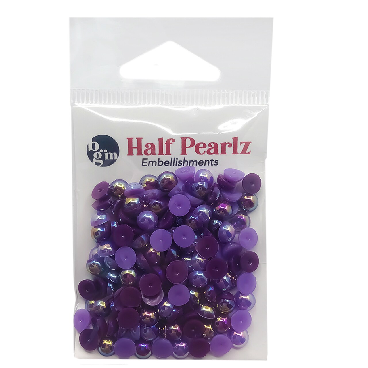 Buttons Galore Flat Back Half Pearls in AB Finish - Multiple Color Assortments - 36 Grams